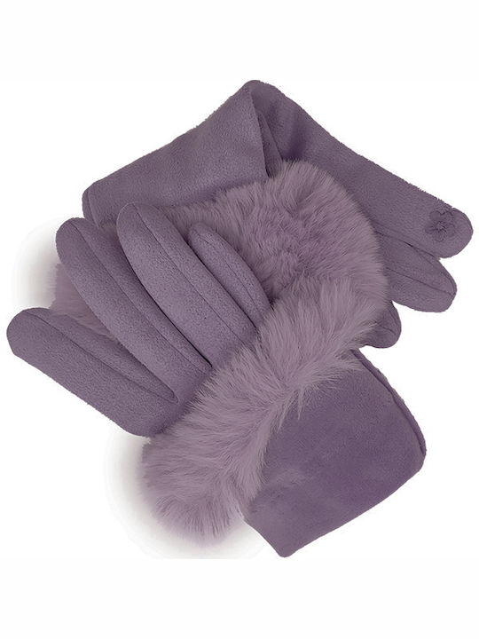 Women's Leather Touch Gloves Purple