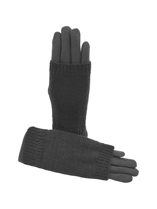 Gift-Me Schwarz Gestrickt Handschuhe Berührung