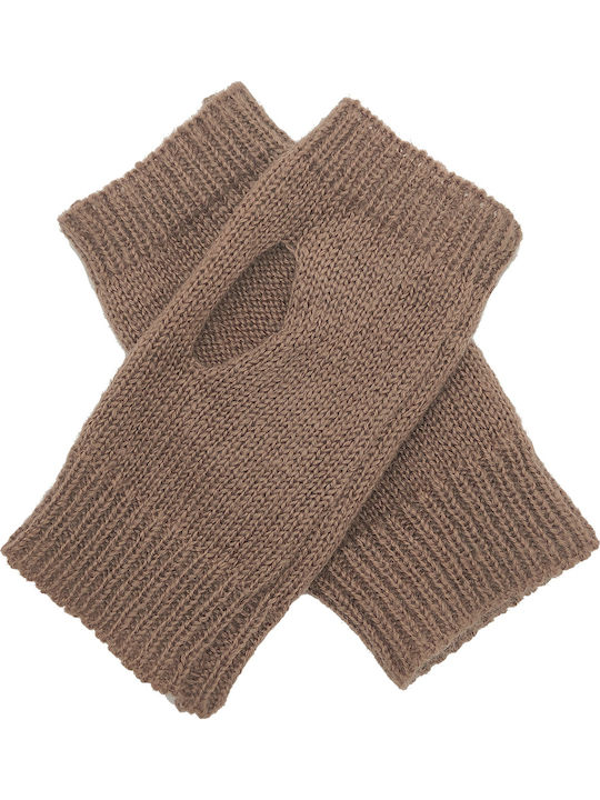 Women's Knitted Touch Gloves Brown