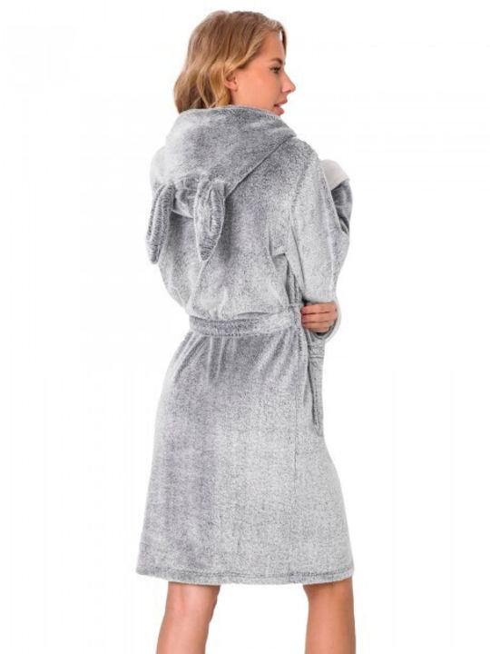 Aruelle Winter Women's Fleece Robe Gray