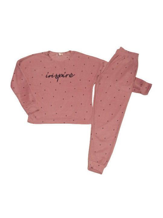 Mirano Homewear Winter Women's Pyjama Set Fleece Pink