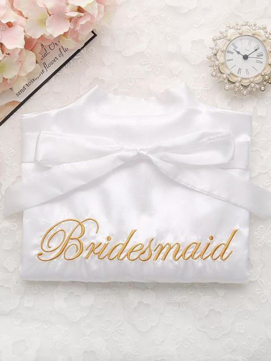 La Lolita Amsterdam Braut Damen Satin Robe mit Nachthemd Weiß Bridesmaid