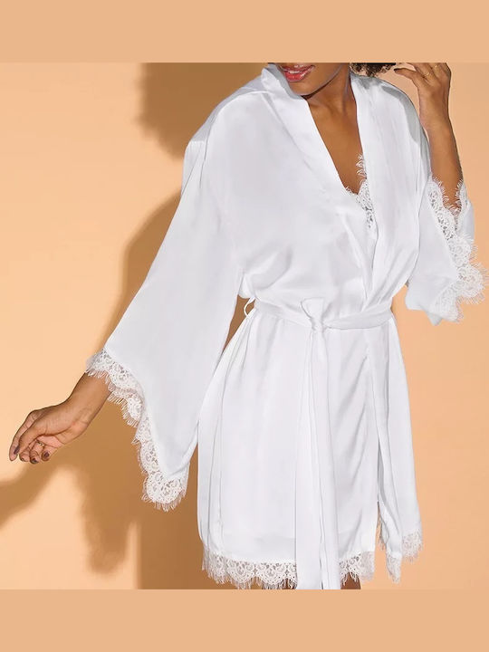 La Lolita Amsterdam Winter Bridal Women's Robe with White Nightgown Amelie