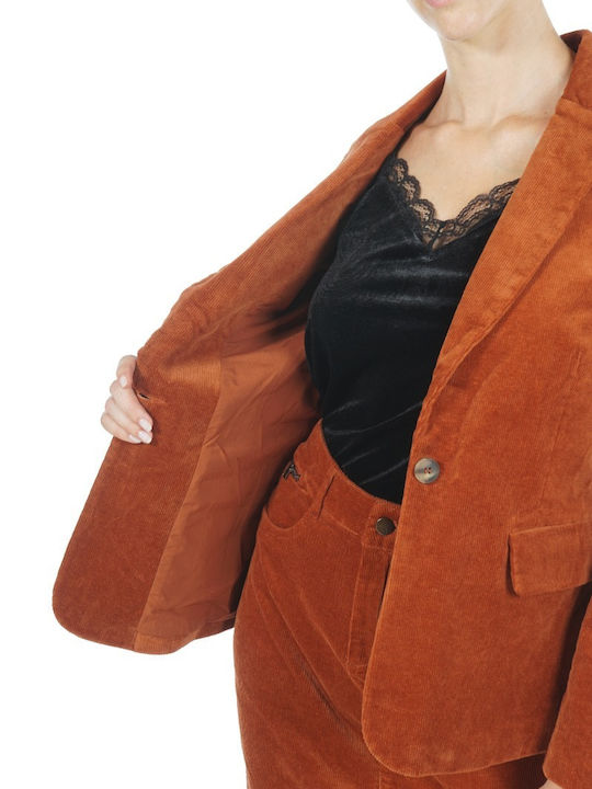 Fransa Damen Zeichenfolge Blazer Braun 20606688-60191