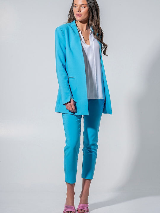 Maki Philosophy Long Women's Blazer Turquoise