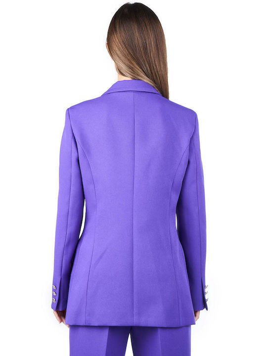 Vicolo Women's Double Breasted Blazer Purple