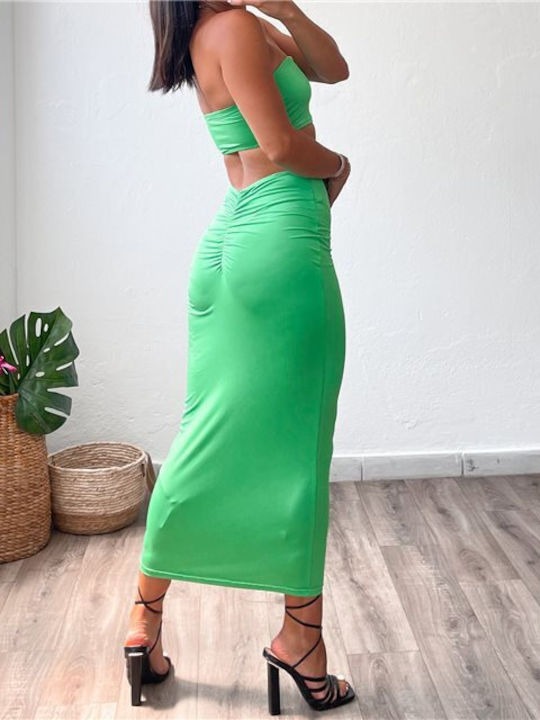 Chica Women's Set with Maxi Skirt Green