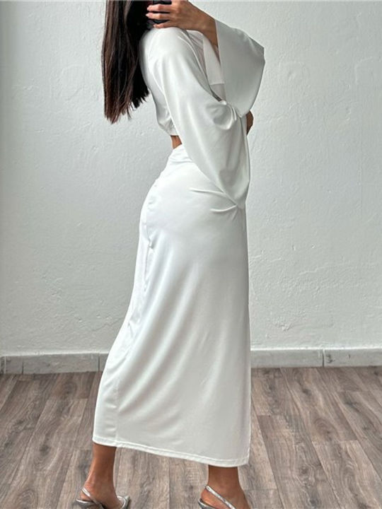 Set with Midi Skirt White
