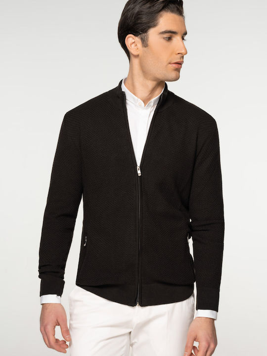 Artisti Italiani Men's Cardigan with Zipper Black