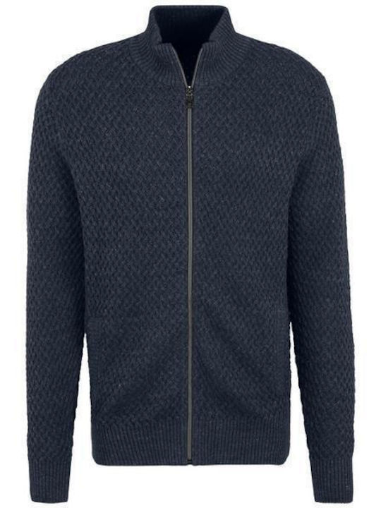 Fynch Hatton Men's Cardigan with Zipper Navy Blue