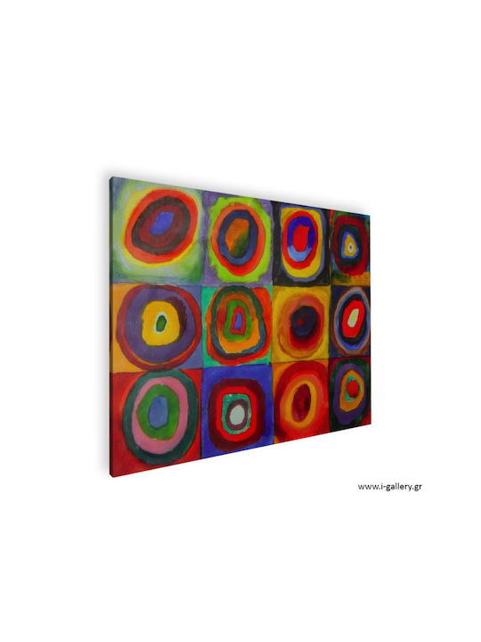 I-gallery Squares With Concentric Painting Copy of Wassily Kandinsky on Canvas 100x70cm