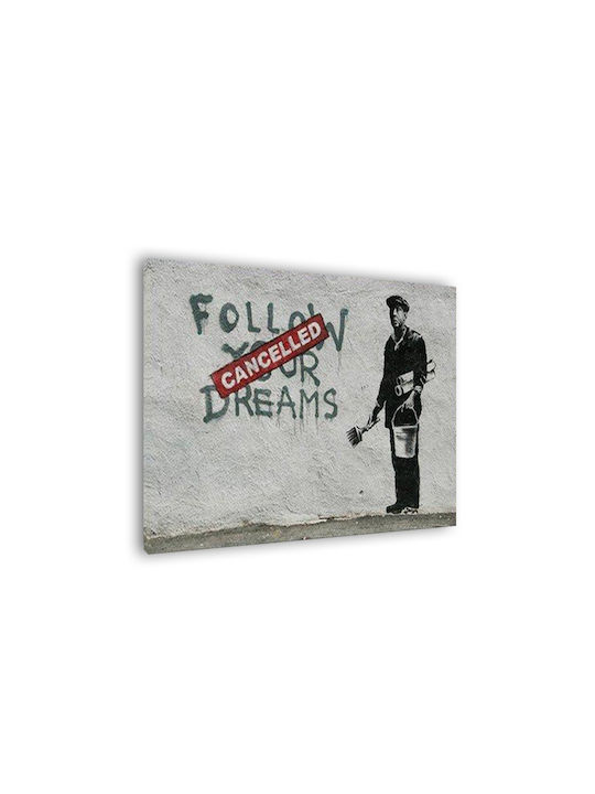 I-gallery Follow Your Dreams Πίνακας Αντίγραφο του Banksy σε Καμβά 50x35cm