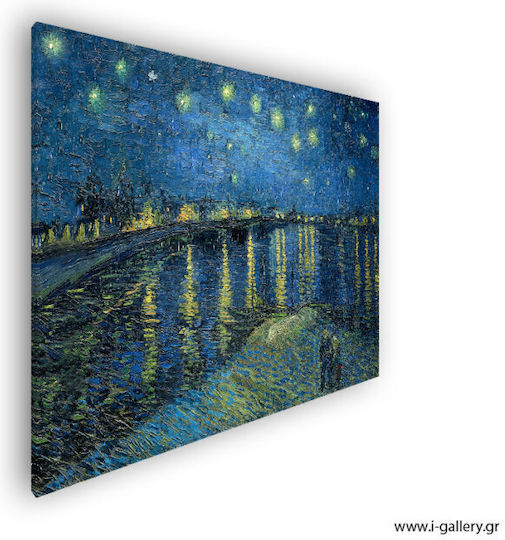 I-gallery Starry Night Over Πίνακας Αντίγραφο του Van Gogh σε Καμβά 120x80cm