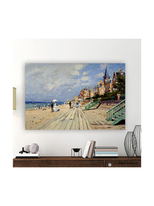 I-gallery Plage De Trouville Painting Copy of Monet on Canvas 70x50cm