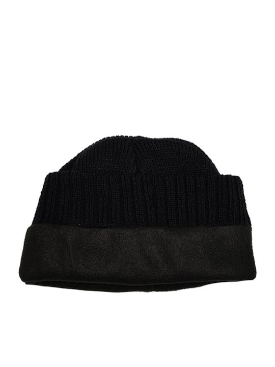 Beanie Unisex Σκούφος με Rib Πλέξη σε Μαύρο χρώμα