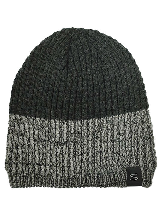 Beanie Unisex Fleece Beanie mit Rippstrick in Gray Farbe