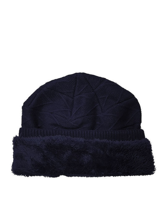 Beanie Unisex Σκούφος Πλεκτός σε Navy Μπλε χρώμα