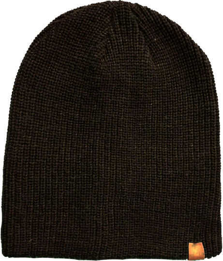 Beanie Unisex Σκούφος με Rib Πλέξη σε Γκρι χρώμα