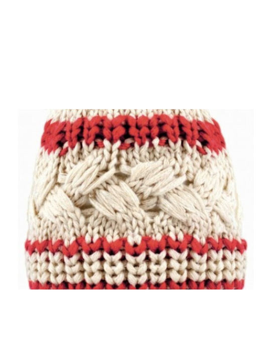 Kimberfeel Pom Pom Beanie Γυναικείος Fleece Σκούφος Πλεκτός σε Μπεζ χρώμα