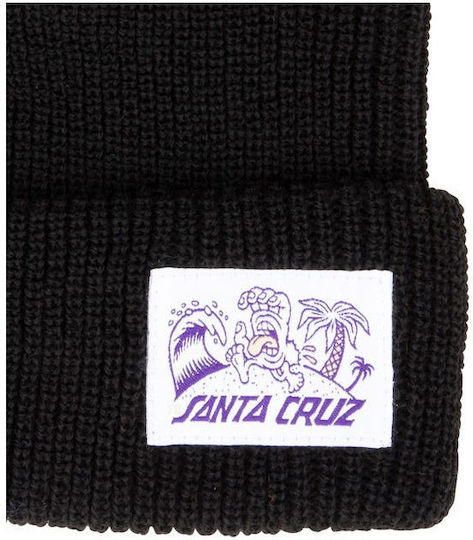 Beanie Unisex Σκούφος με Rib Πλέξη σε Μαύρο χρώμα