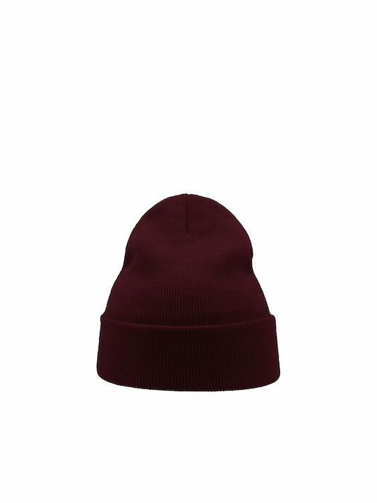 Wind Knitted Beanie Cap Burgundy