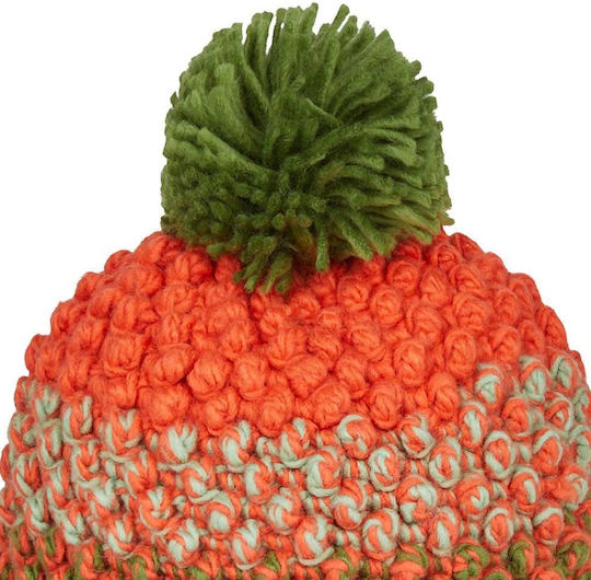 Terry Pom Pom Beanie Frauen Beanie Gestrickt in Orange Farbe