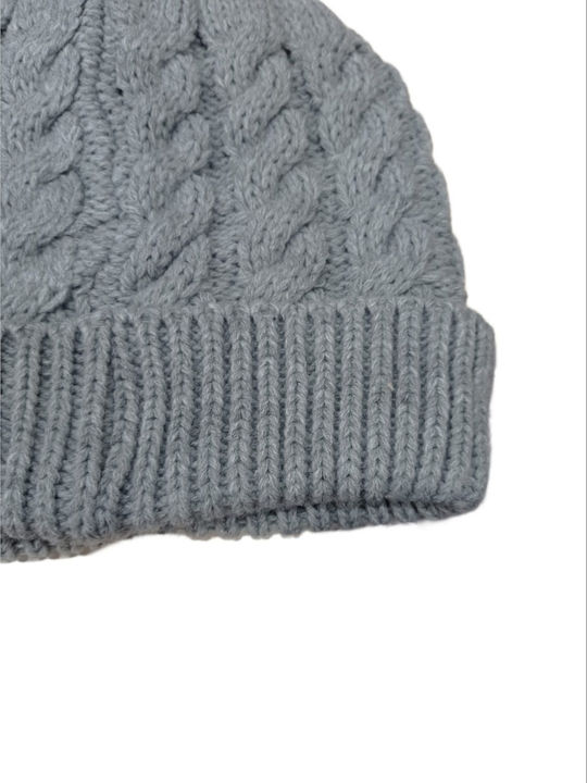 Noidinotte Beanie Cap with Braid Gray