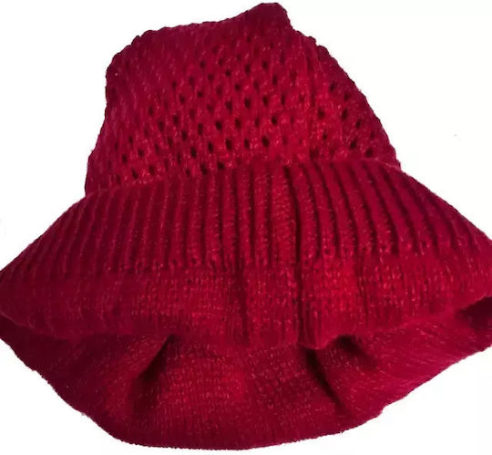 Knitted Beanie Cap Burgundy