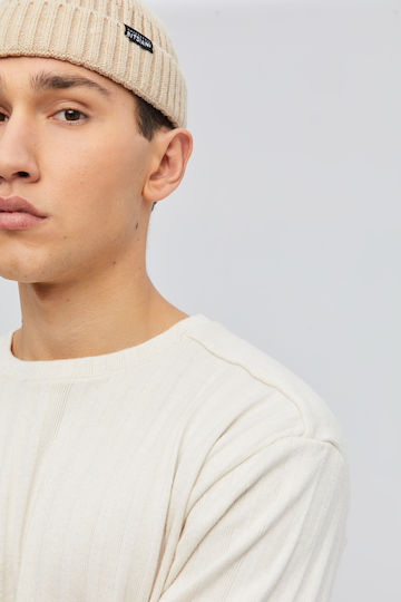 Ribbed Beanie Cap Beige