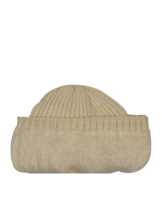 Beanie Γυναικείος Σκούφος Πλεκτός σε Μπεζ χρώμα