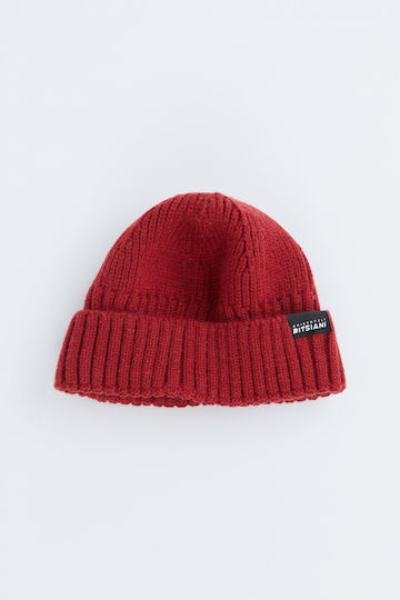 Ribbed Beanie Cap Brown
