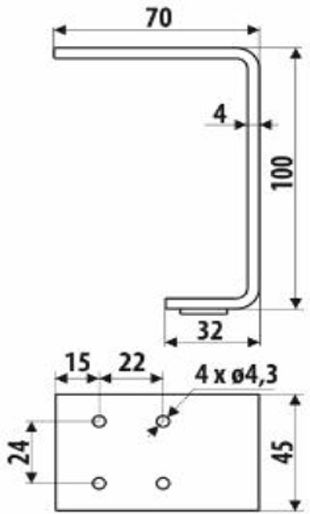 Roline Metallic Furniture Leg 7x10x4.5cm Black