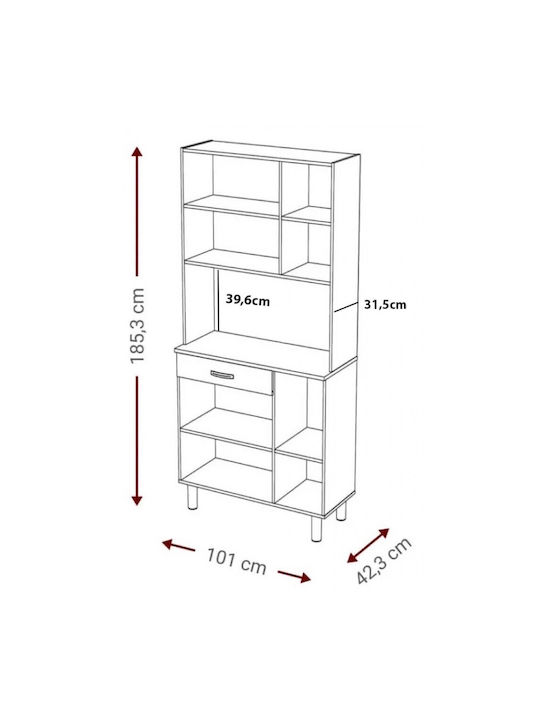 Επιδαπέδιο Ντουλάπι Λευκό 101x42.3x185εκ.