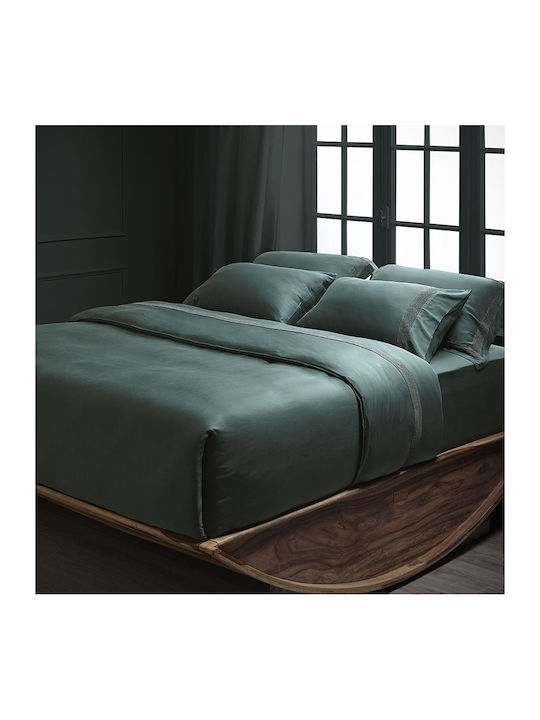 Hauz Чаршаф King Size с Ластик 180x200+40см. Зелен