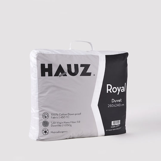 Hauz Πάπλωμα King Size με Γέμιση Microfiber 260x240εκ. Λευκό