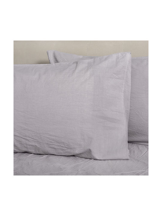 Aigaion Kissenbezug-Set mit Umschlagumschlag Gray 51x76cm.