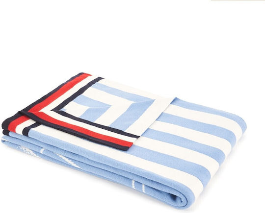 Tommy Hilfiger Surf Club Πολυθρόνας Π130xΜ170cm Λευκό/γαλάζιο (wαvε)