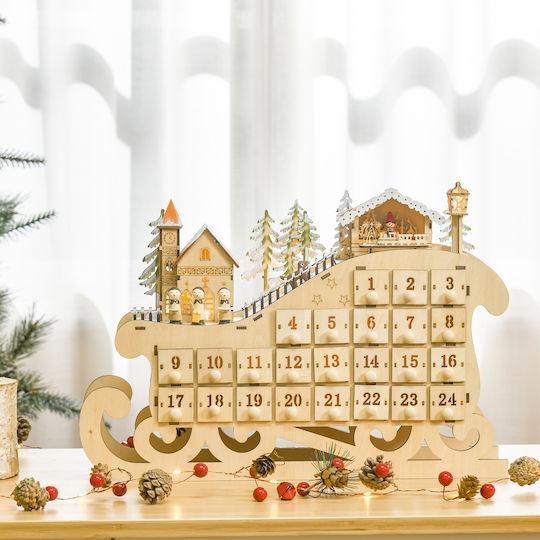 HomCom Advent Calendar Ξύλινο