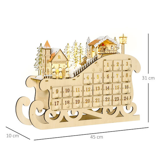 HomCom Advent Calendar Ξύλινο