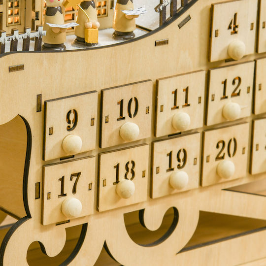 HomCom Advent Calendar Ξύλινο