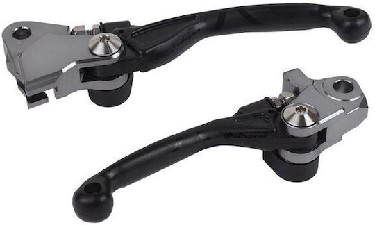 Polisport Set of Motorcycle Brake/Clutch Levers Flexible for Yamaha YZ 250 Black 8487200028