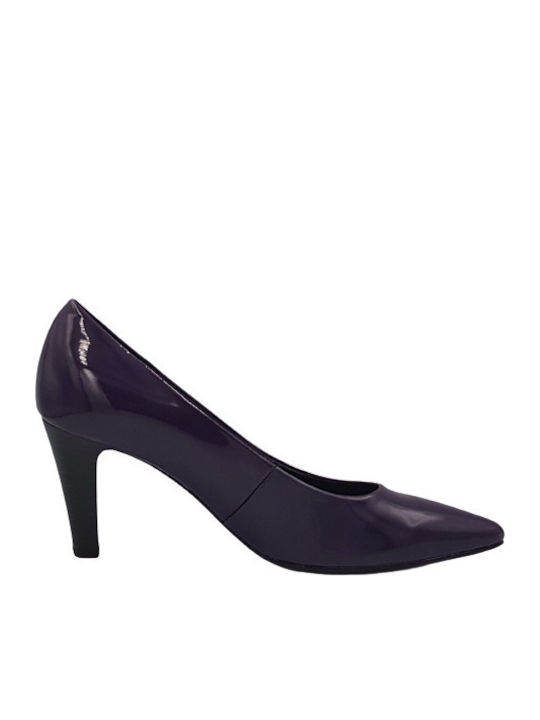 Gabor Patent Leather Pointed Toe Purple Heels