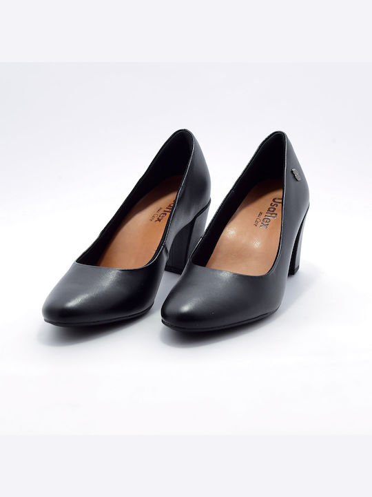 Usaflex Anatomic Leather Black Heels