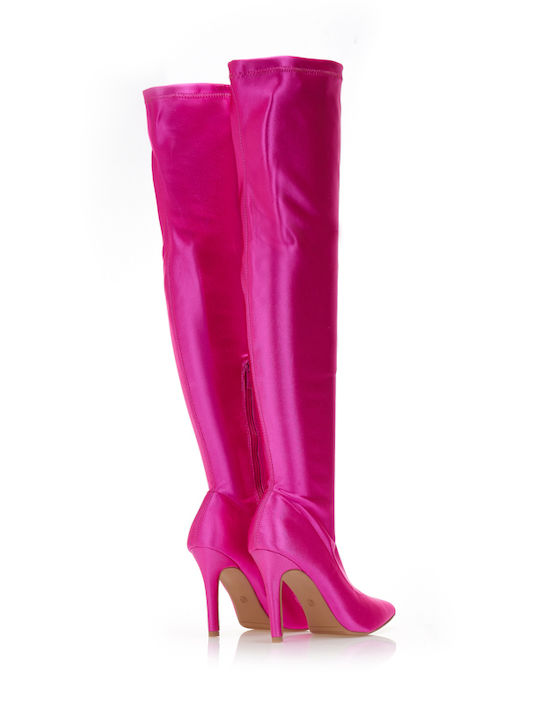 Damenstiefel Über dem Knie Fuchsie