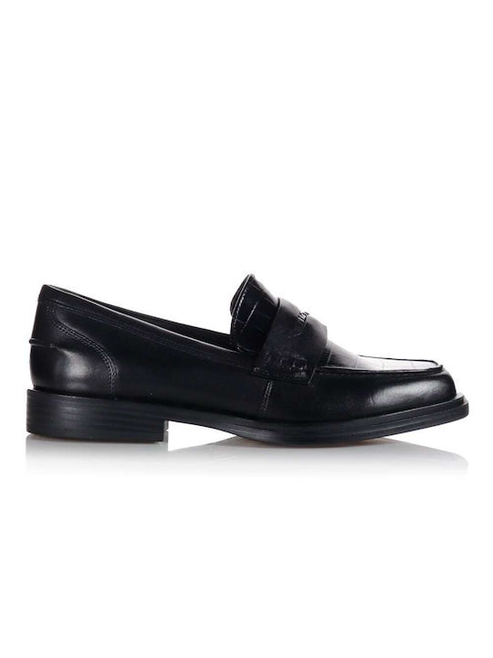 Tamaris Leather Women's Loafers in Black Color