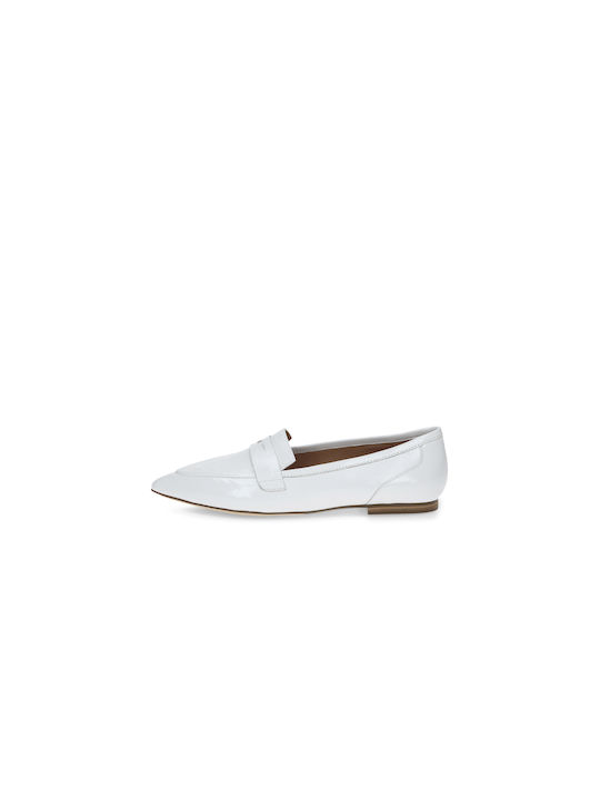 Caprice Leather Women's Moccasins in White Color