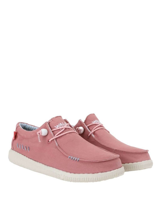 Walk In Pitas Leder Damen Loafers in Rosa Farbe