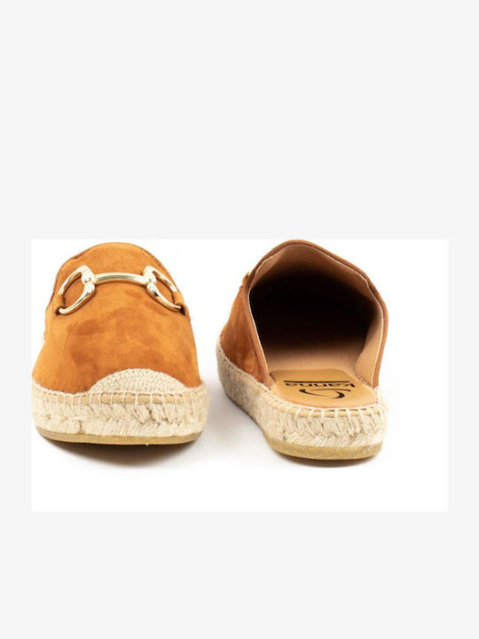 Flat Mules in Tabac Brown Color