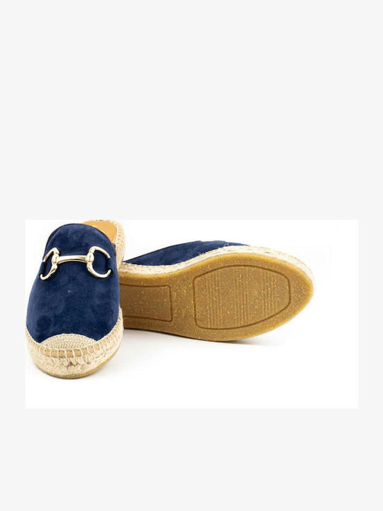 Flat Mules σε Navy Μπλε Χρώμα