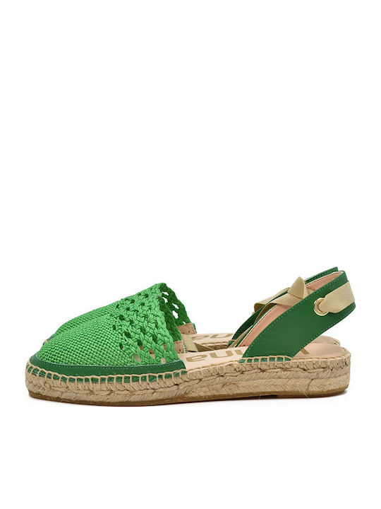 Împletite Espadrile dama în culoarea Verde